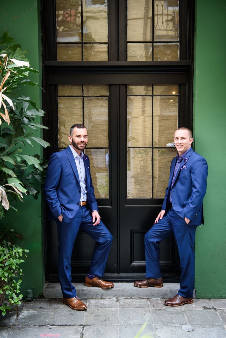 Eric Sheffield and Lane Ross married on Mardi Gras eve.