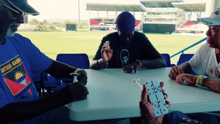 Evacuees from Barbuda were temporarily housed at the cricket stadium in Antigua 