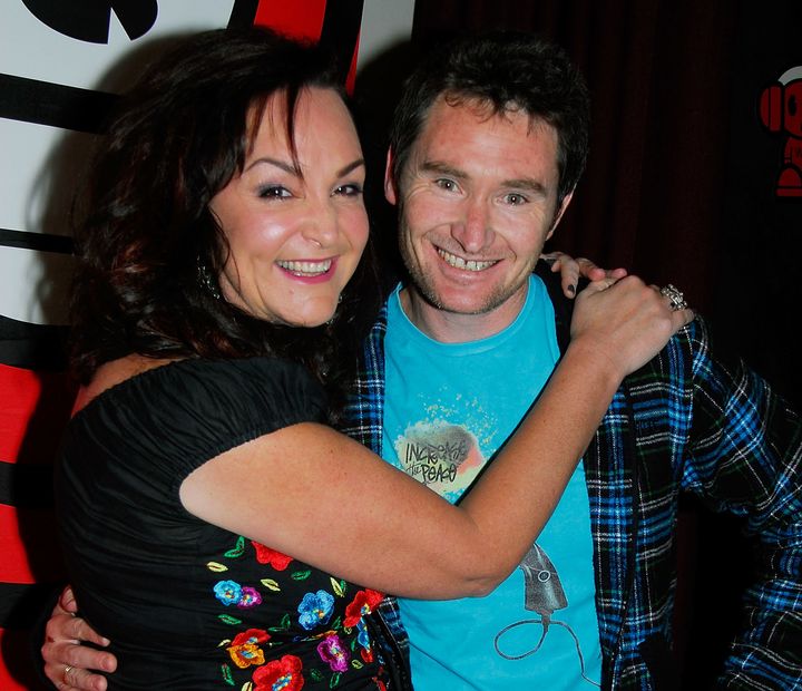 Kate Langbroek and Dave Hughes are seen in 2008. The Australian radio duo are hosts of the "Hughesy & Kate" radio show on the KIIS Network.