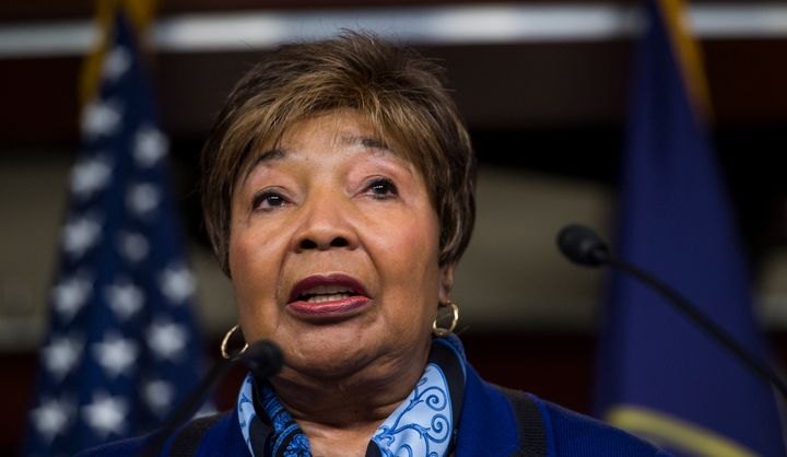Rep. Eddie Bernice Johnson, D-Texas, participates in the House Democrats' news conference on the Republican budget on Wednesday, April 9, 2014. 