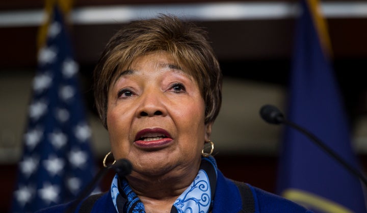 Rep. Eddie Bernice Johnson, D-Texas, participates in the House Democrats' news conference on the Republican budget on Wednesday, April 9, 2014.