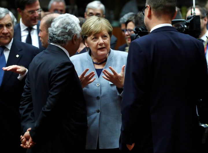 German Chancellor Angela Merkel at the summit in Brussels