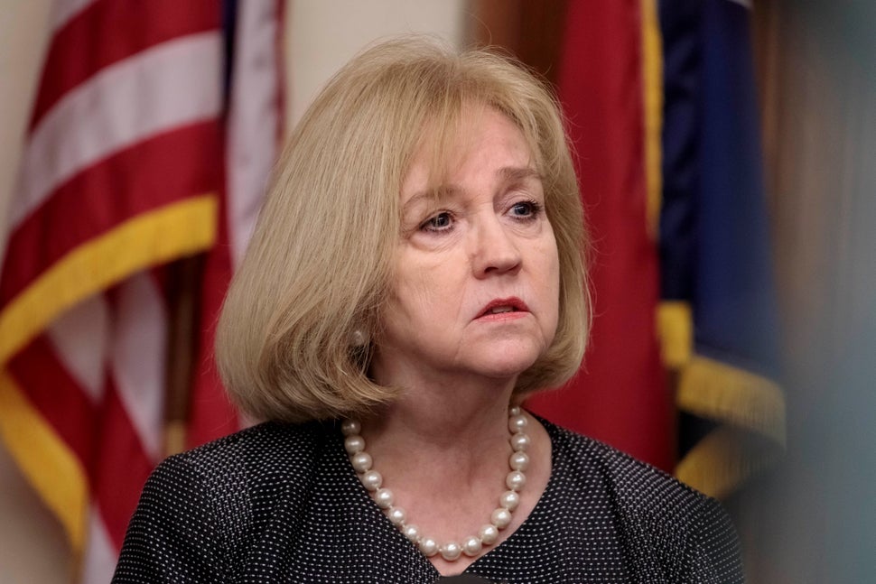 St. Louis Mayor Lyda Krewson speaks at a press conference after the Stockley verdict last