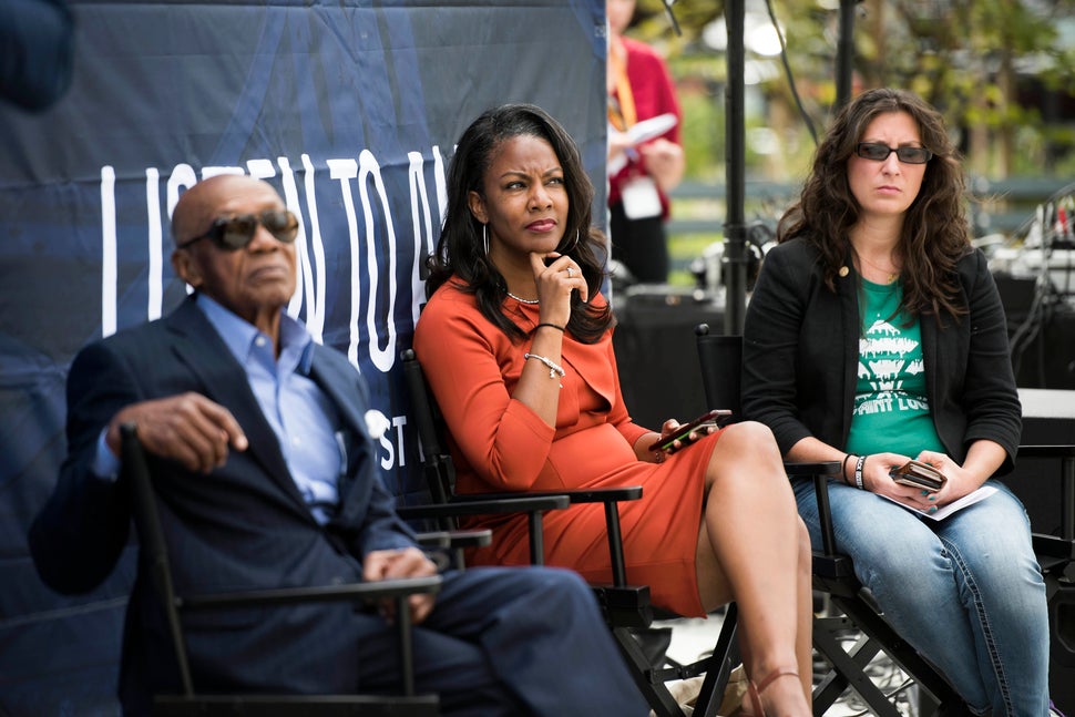 St Louis Treasurer Tishaura Jones and Alderwoman Megan Green at&nbsp;a kickoff event for HuffPost's bus...