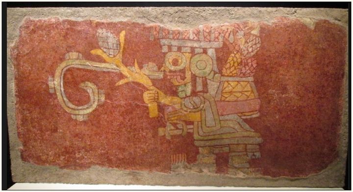 Mural fragment with Storm God impersonator.