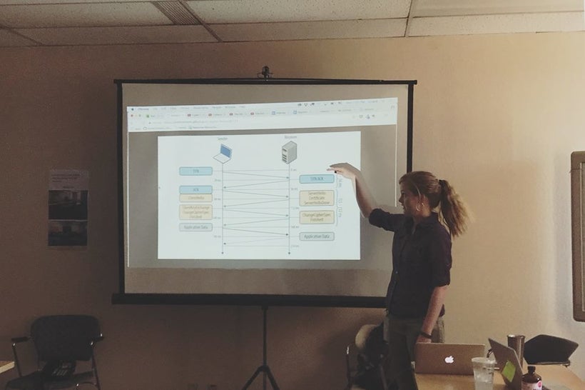 AnnieCannons Cofounder Laura Hackney teaching