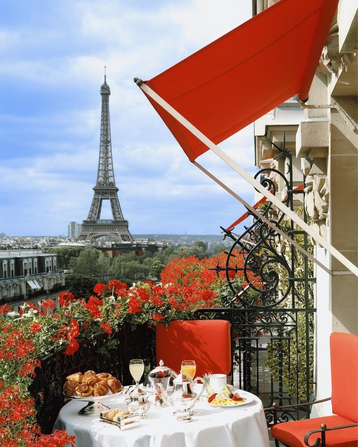 <p>View from Eiffel Tower Suite balcony, at Hotel Plaza Athénee </p>