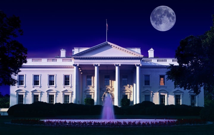 President Donald Trump received a full-moon salute as his motorcade passed through Washington, D.C. on Thursday evening.