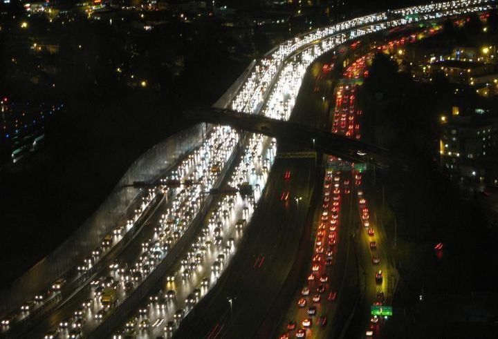 Traffic along Interstate 5 in Seattle