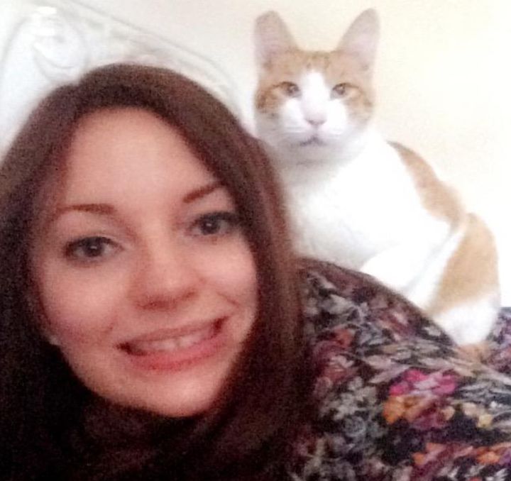 Katie Alsop and her cat Peanut