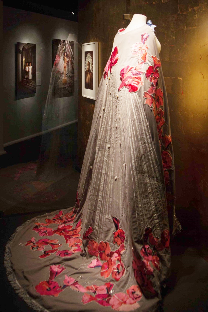 The <em>Virgin’s Cape </em>that Maricielo wore, which the artists designed with hibiscus flowers that embody both the feminin