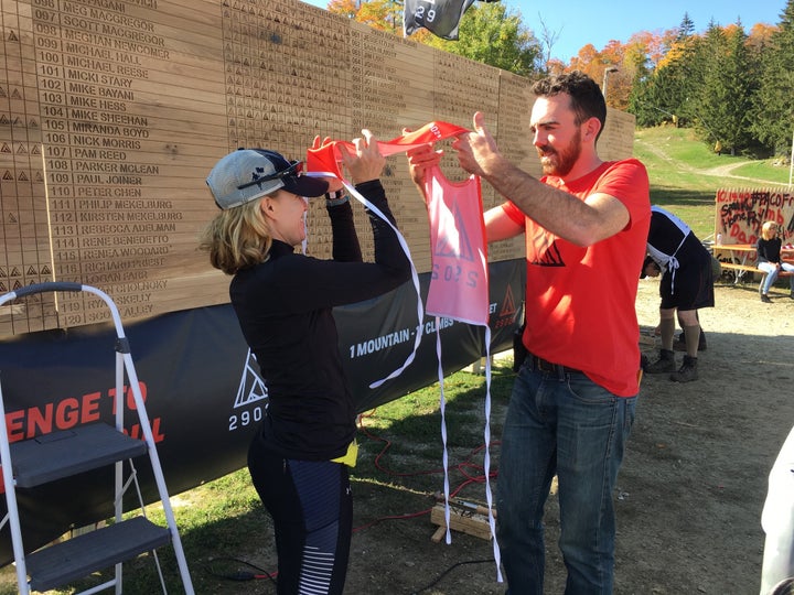 <p>Getting my red bib!</p>