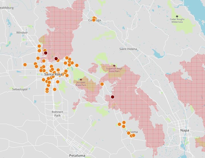 Fires have closed or damaged many schools in Napa and Sonoma counties. Click here to view the full interactive map.