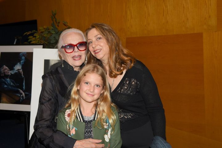 Martin Landau’s former wife and co-star Barbra Bain and their daughter and granddaughter Susan Landau Finch and Aria, at the starry tribute to the recently deceased Oscar winner. 