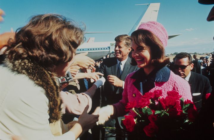 President John F. Kennedy and his wife, Jacqueline Kennedy, are seen after arriving in Dallas, Texas, on Nov. 22, 1963. He was fatally shot that same day.