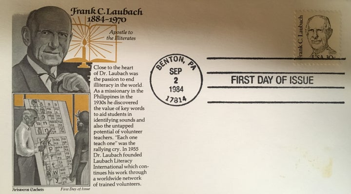 I was inspired enough by Frank Laubach’s life to go buy my first “first day of issue” stamp, commemorating his life and work.