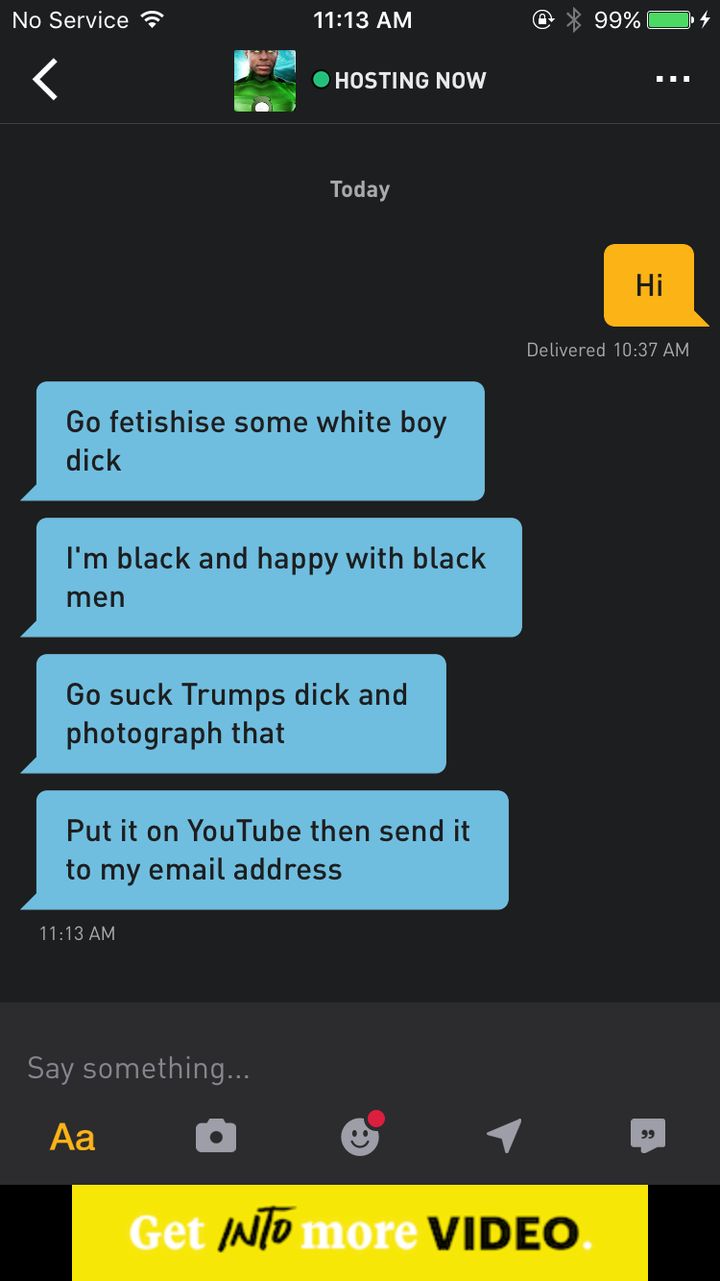 A grindr message from Brooklyn a few months ago. 