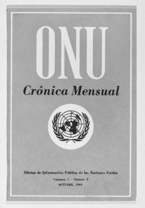 Photographic reproduction of the cover of the Spanish edition of the "United Nations Monthly Chronicle".01 January 1965