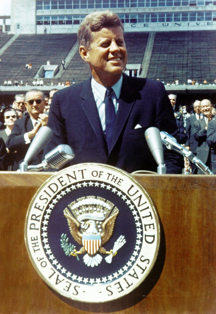 John Fitzgerald Kennedy, 35th President of the United States, serving from 1961 until his assassination in 1963. 