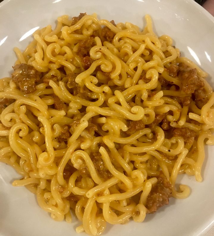 <p>This is the dish as served in Modena, at Trattoria Pomposa. Apart from its use of egg pasta, it was very like what I cooked at home</p>
