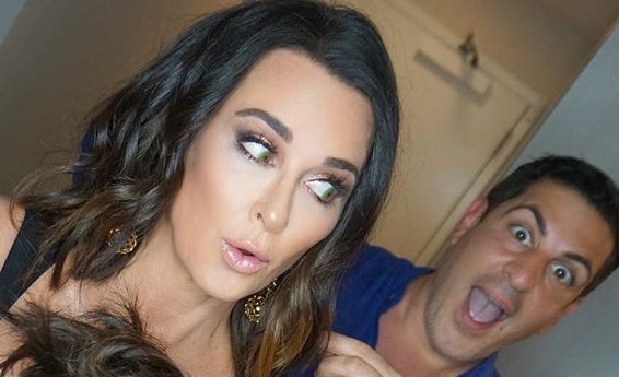 <p>Kyle Richards with Julius Michael </p>