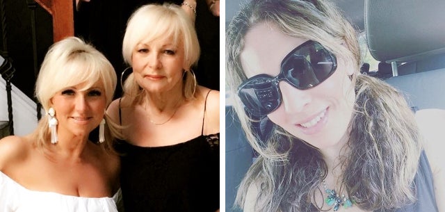 <p>Bravo really wanted to play up Margaret Josephs’ (far left) pigtails on <strong><em>Real Housewives of New Jersey</em></strong>. So, Julius had to get her extensions for the long pigtailed look. On the left are Marge and Marge Sr. (Margaret Joseph’s mom Margaret Kiss). On the right, I try to copy the pigtail look. </p>