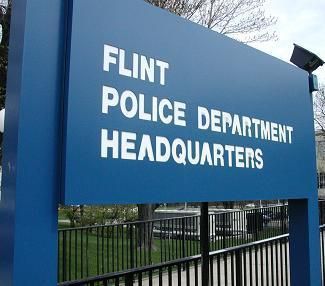 Sign of Flint Police Headquarters 
