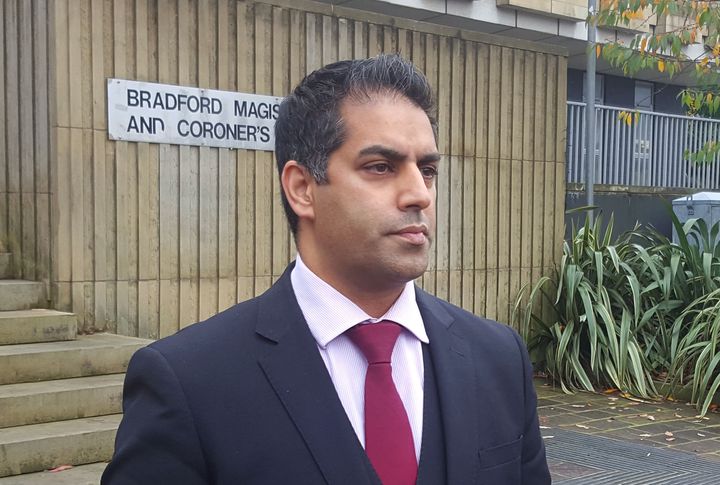 Defence solicitor Sajad Chaudhury outside Bradford Magistrates' Court as he appealed for witnesses to come forward following an incident where Gemma Procter is charged with the murder of 18-month-old Elliot Procter.