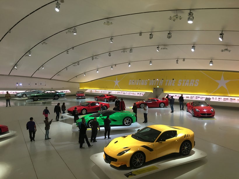 I don’t care about cars, but the Enzo Ferrari museum is a splendid space