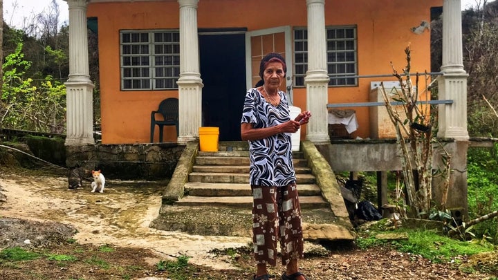Everista Alicea Gonzalez lives alone in Hatillo, Puerto Rico. Weeks after the hurricane, she still lacked water, electricity