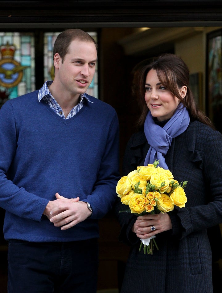 The Duchess of Cambridge, Catherine Middleton and Prince William, Duke of Cambridge leave the King Edward VII hospital on Dec. 6, 2012 in London, England.