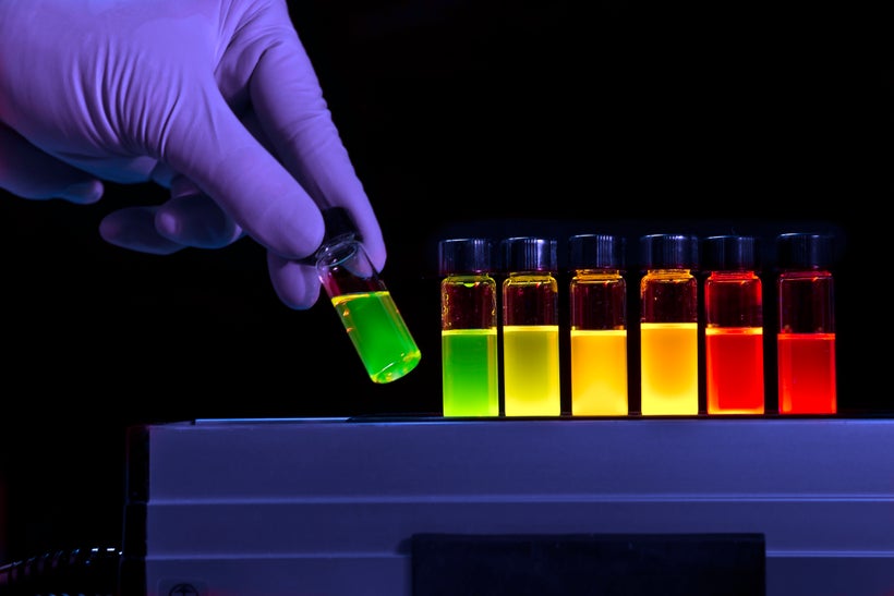 Tiny crystals—quantum dots—are clusters of atoms that emit bright multi-colored light. These nanoparticles are made of semico
