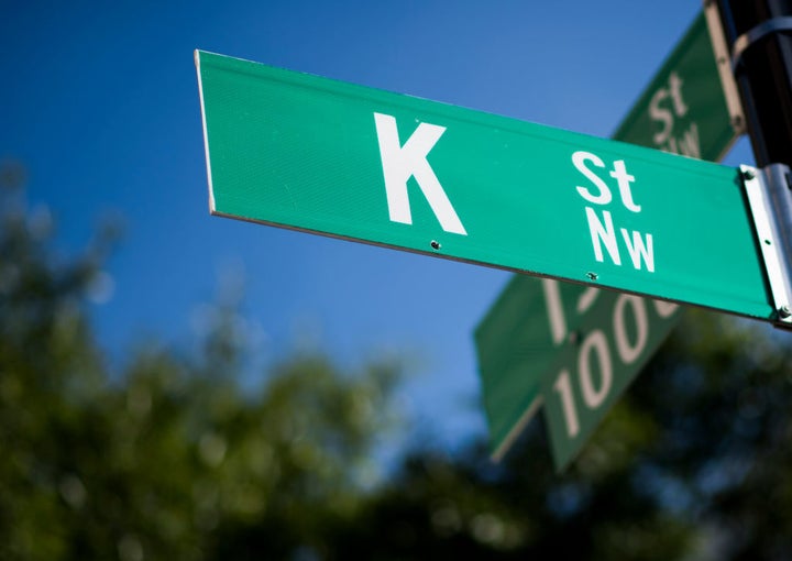  K Street sign at 15th and K in Washington. 