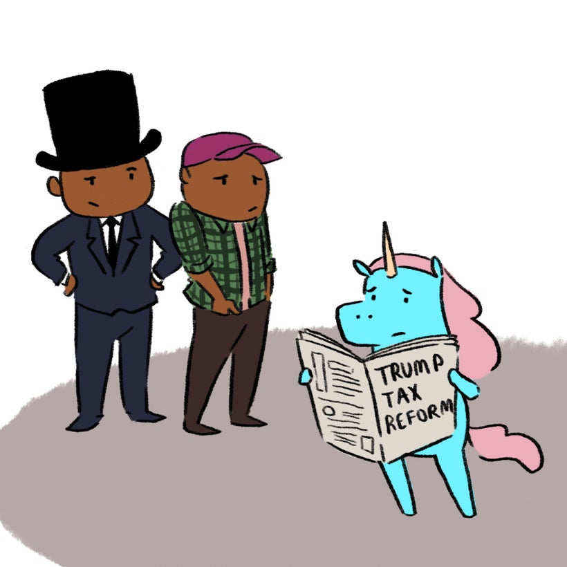 Sabrina the Unicorn from the <a rel="nofollow" href="https://peoplestaxpage.org/" target="_blank">People’s Tax Page</a> puzzl