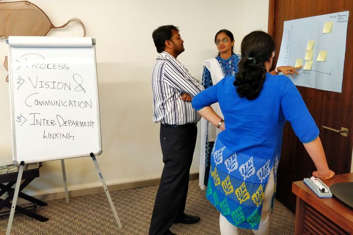 <p>Team of participants working on problem statements</p>