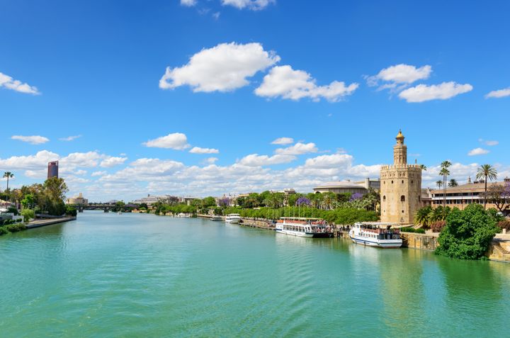 The Guadalquivir River and the Golden Tower, a military lookout spot