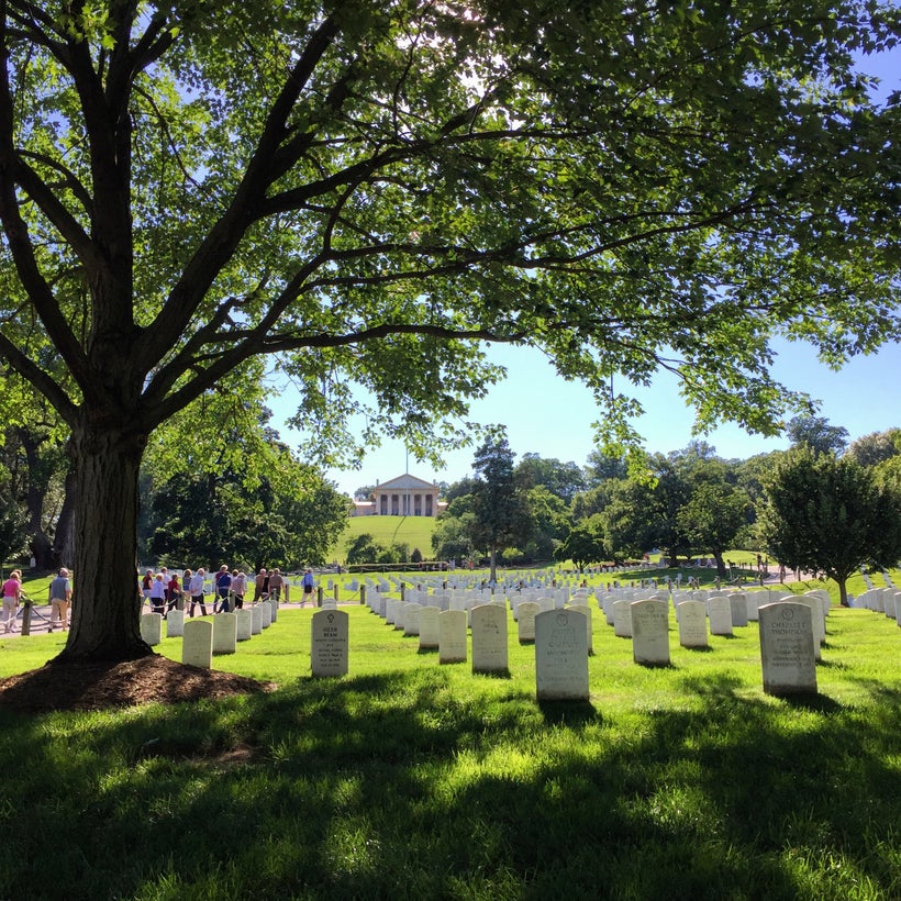 All 400,000 graves in Arlington National Cemetery are on ground once owned by Robert E. Lee. His former home, Arlington Hous