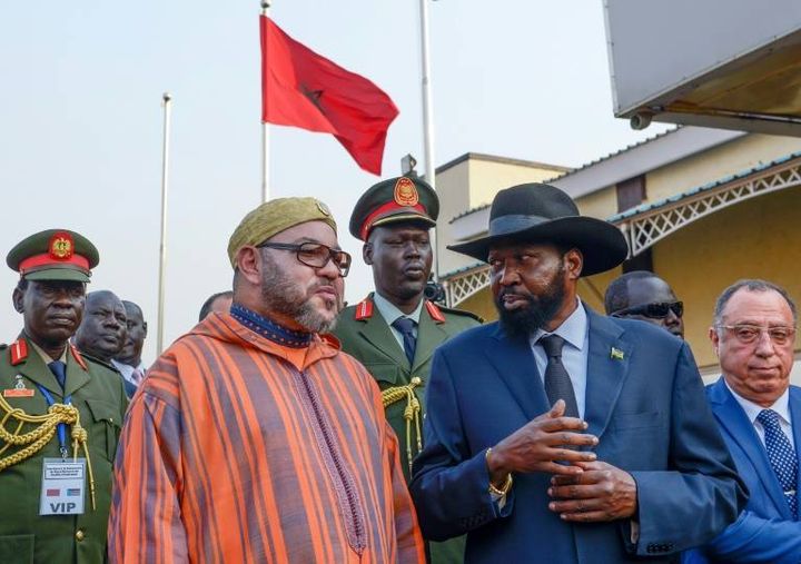 Moroccan King Mohammed VI meets South Sudanese president Salva Kiir Mayardit.