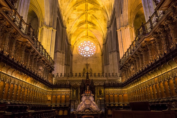 The interior of Seville cathedral