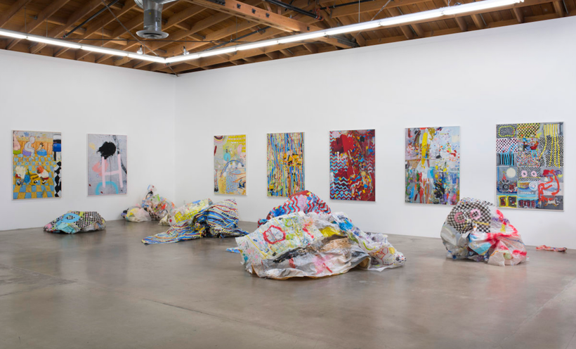 Kim Dingle "Crush Paintings," Installation View, 2016-2017, Oil on c-print and oil on glassine, Photo credit: Rober