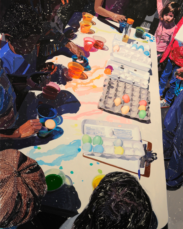 <p>Peter Krashes, Egg Painting, 2015, gouache on paper, 65 x 48 inches </p>