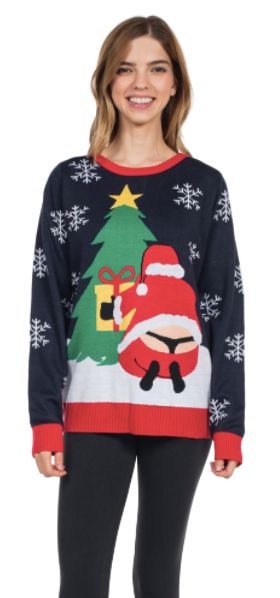 You'll See Santa's Butt On A Lot Of Ugly Christmas Sweaters This Year