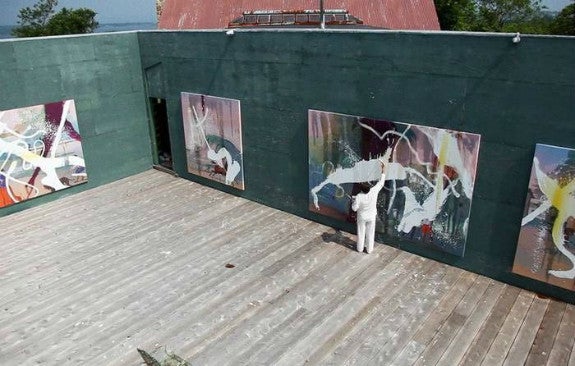 <p>Julian Schnabel, creating large scale paintings en plein air, Montauk studio. From <em>In the Course of Seven Days</em>, a film by Porfirio Munoz </p><p><a href="https://www.nowness.com/series/private-view/julian-schnabel-in-the-course-of-seven-days" target="_blank" role="link" rel="nofollow" class=" js-entry-link cet-external-link" data-vars-item-name="www.nowness.com/series/private-view/julian-schnabel-in-the-course-of-seven-days" data-vars-item-type="text" data-vars-unit-name="591cce29e4b07617ae4cb915" data-vars-unit-type="buzz_body" data-vars-target-content-id="https://www.nowness.com/series/private-view/julian-schnabel-in-the-course-of-seven-days" data-vars-target-content-type="url" data-vars-type="web_external_link" data-vars-subunit-name="article_body" data-vars-subunit-type="component" data-vars-position-in-subunit="1">www.nowness.com/series/private-view/julian-schnabel-in-the-course-of-seven-days</a></p>