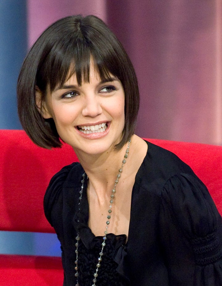  Katie Holmes appears at a taping of the BET program "106 and Park" in New York Jan. 16, 2008. 