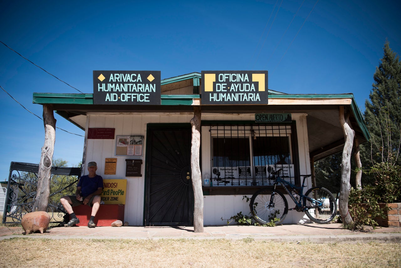 The Arivaca Humanitarian Aid Office in Arivaca, Arizona. People Helping People shares the space with another group.