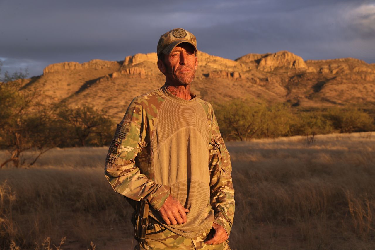 Tim Foley stands in camp near the U.S.-Mexico border on Nov. 16, 2016, in Pima County, Arizona. 