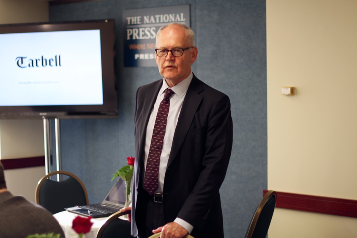 Wendell Potter speaking about Tarbell to a group of interested individuals at The National Press Club in Washington, D.C.