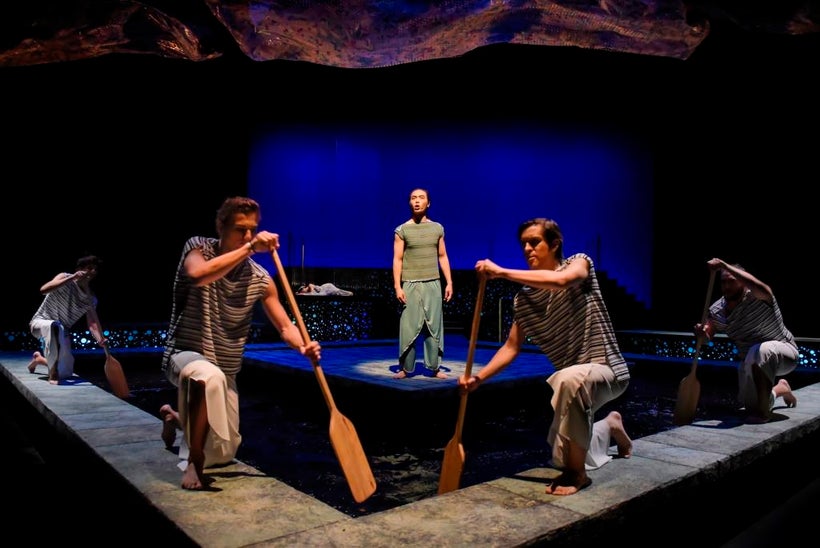Ceyx (Tri Le) makes a sea voyage, leaving behind his queen Alcyone in a scene from <strong><em>Metamorphoses</em></strong>