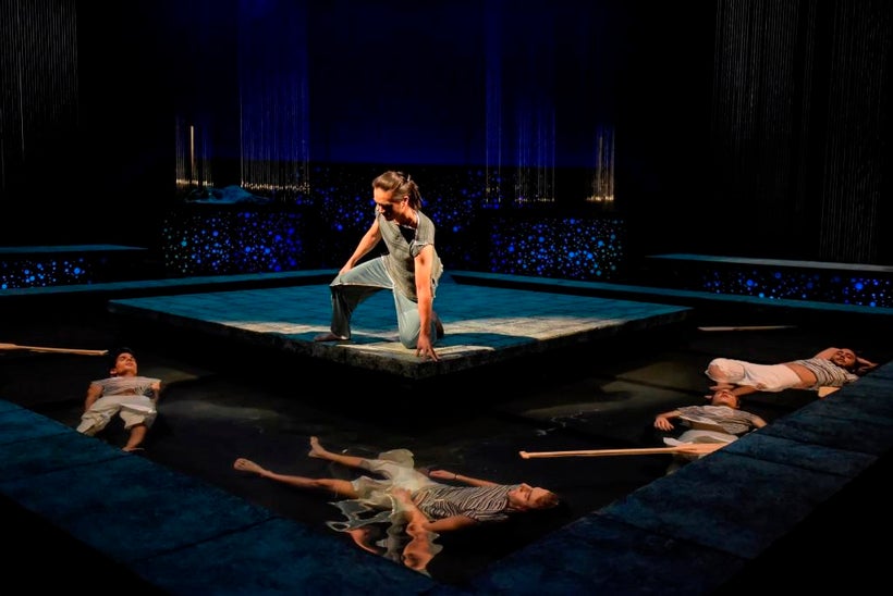 Poseidon’s attack on Ceyx’s (Tri Le) ship proves fatal in a scene from <strong><em>Metamorphoses</em></strong>