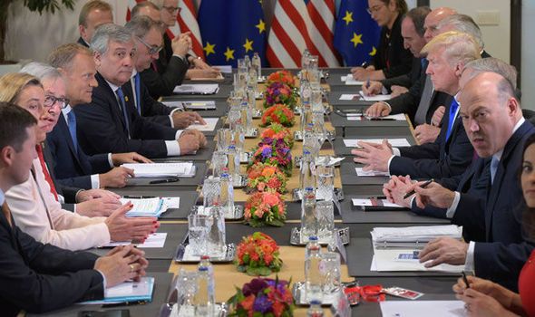 President Trump meeting with European Union leaders in Brussels